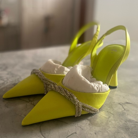 Zara Satin Effect Rhinestone Heels - Picture 4 of 4